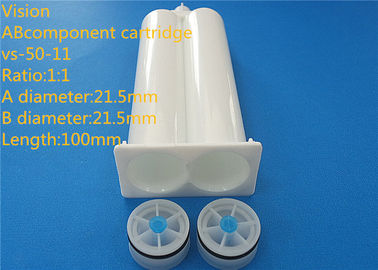 VS-50-11 1: 1 के दो घटक epoxy कारतूस एबी दोहरी epoxy प्लास्टिक एबी कारतूस लंबाई 21.5mm