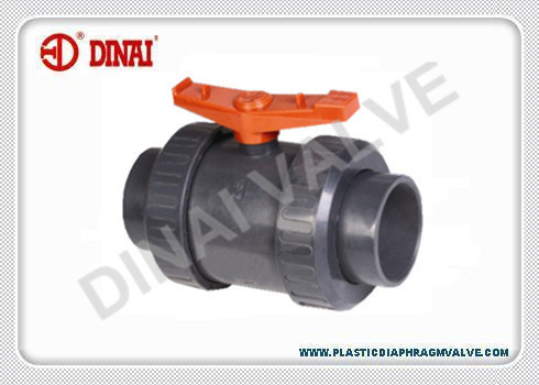 पीपी / FRPP डबल संघ सॉकेट गेंद वाल्व PN1.0Mpa दीन / एएनएसआई / जिस प्लास्टिक गेंद वाल्व