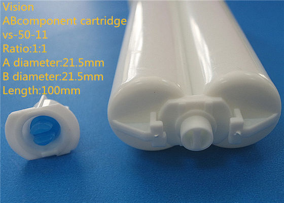 VS-50-11 1: 1 के दो घटक epoxy कारतूस एबी दोहरी epoxy प्लास्टिक एबी कारतूस लंबाई 21.5mm