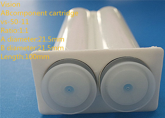 VS-50-11 1: 1 के दो घटक epoxy कारतूस एबी दोहरी epoxy प्लास्टिक एबी कारतूस लंबाई 21.5mm