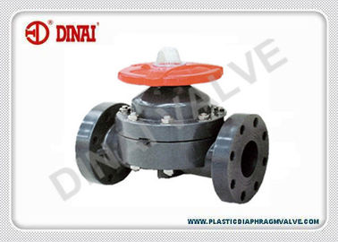 CPVC / PTFE प्लास्टिक डायाफ्राम वाल्व, मेड़ प्रकार, 1/2 &quot;10&quot; दीन, ANSI16.5, JIS10K निकला हुआ किनारा अंत, PN10
