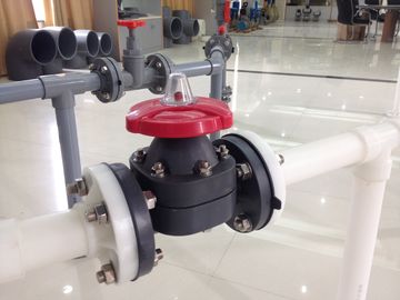 पीपीएच डायाफ्राम वाल्व निकला हुआ किनारा कनेक्शन व्हील संभाल 1/2 &quot;(D20mm) ~ 10&quot; (D280mm) दीन / एएनएसआई / जिस
