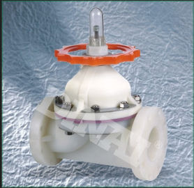 CPVC डायाफ्राम वाल्व निकला हुआ किनारा कनेक्शन व्हील संभाल 1/2 &quot;(D20mm) ~ 10&quot; (D280mm) दीन / एएनएसआई / जिस