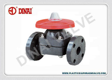 ग्लास फाइबर प्रबलित पीपी / PTFE डायाफ्राम वाल्व निकला हुआ अंत