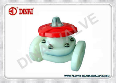 PVDF / PTFE प्लास्टिक डायाफ्राम वाल्व, मेड़ प्रकार, 1/2 &quot;10&quot; दीन, # 16.5 एएनएसआई, JIS10K निकला हुआ किनारा कनेक्शन, PN10