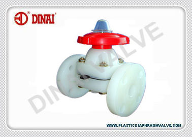 PVDF / PTFE flanged डायाफ्राम वाल्व, मेड़ प्रकार, निकला हुआ किनारा अंत एएनएसआई # 150, JIS10K, दीन मानक
