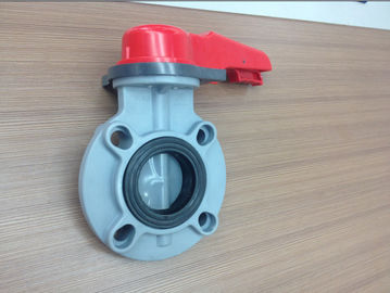 पीपी / FRPP प्लास्टिक तितली वाल्व वेफर कनेक्शन बिजली actuator 2 &quot;~ 20&quot;