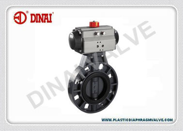 PVDF प्लास्टिक तितली वाल्व वायवीय Actuator ऑपरेशन PN1.0Mpa जिस / दीन / एएनएसआई