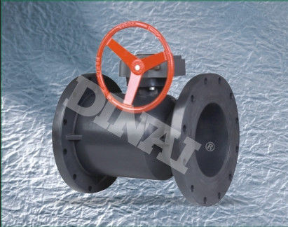 पीपीएच / FRPP प्लास्टिक गेंद वाल्व कृमि गियर हुआ किनारा कनेक्शन 8 &quot;(D225mm) ~ 12&quot; (D315mm)