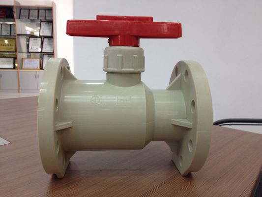 CPVC निकला हुआ किनारा गेंद वाल्व कृमि गियर संभाल 1/2 &quot;- 8&quot; 1.0MPA प्लास्टिक के वाल्व की जाँच करें
